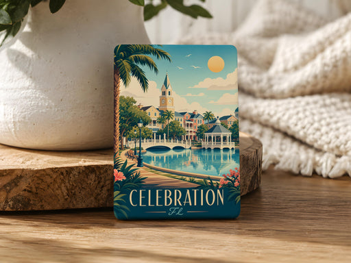 Florida Celebration Fridge Magnet, Celebration FL Souvenir Magnet, Travel Keepsake, Vacation Memory, Florida Town Gift