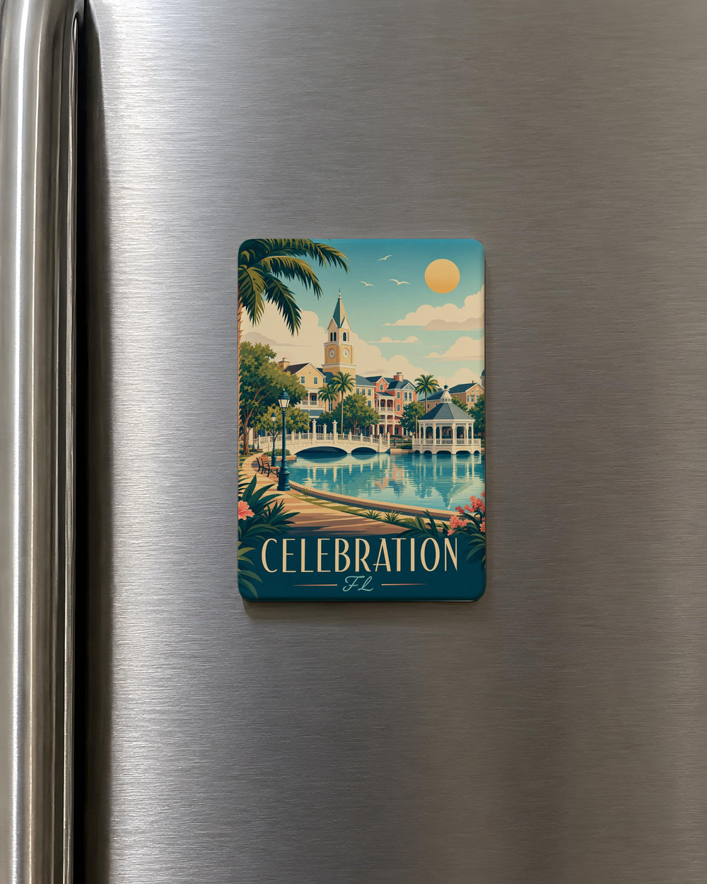 Florida Celebration Fridge Magnet, Celebration FL Souvenir Magnet, Travel Keepsake, Vacation Memory, Florida Town Gift