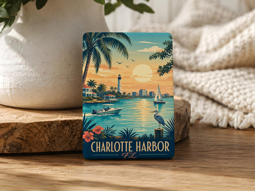 Charlotte Harbor Florida Fridge Magnet, Charlotte Harbor FL Souvenir Magnet, Coastal Harbor Travel Gift, Waterfront Keepsake Magnet
