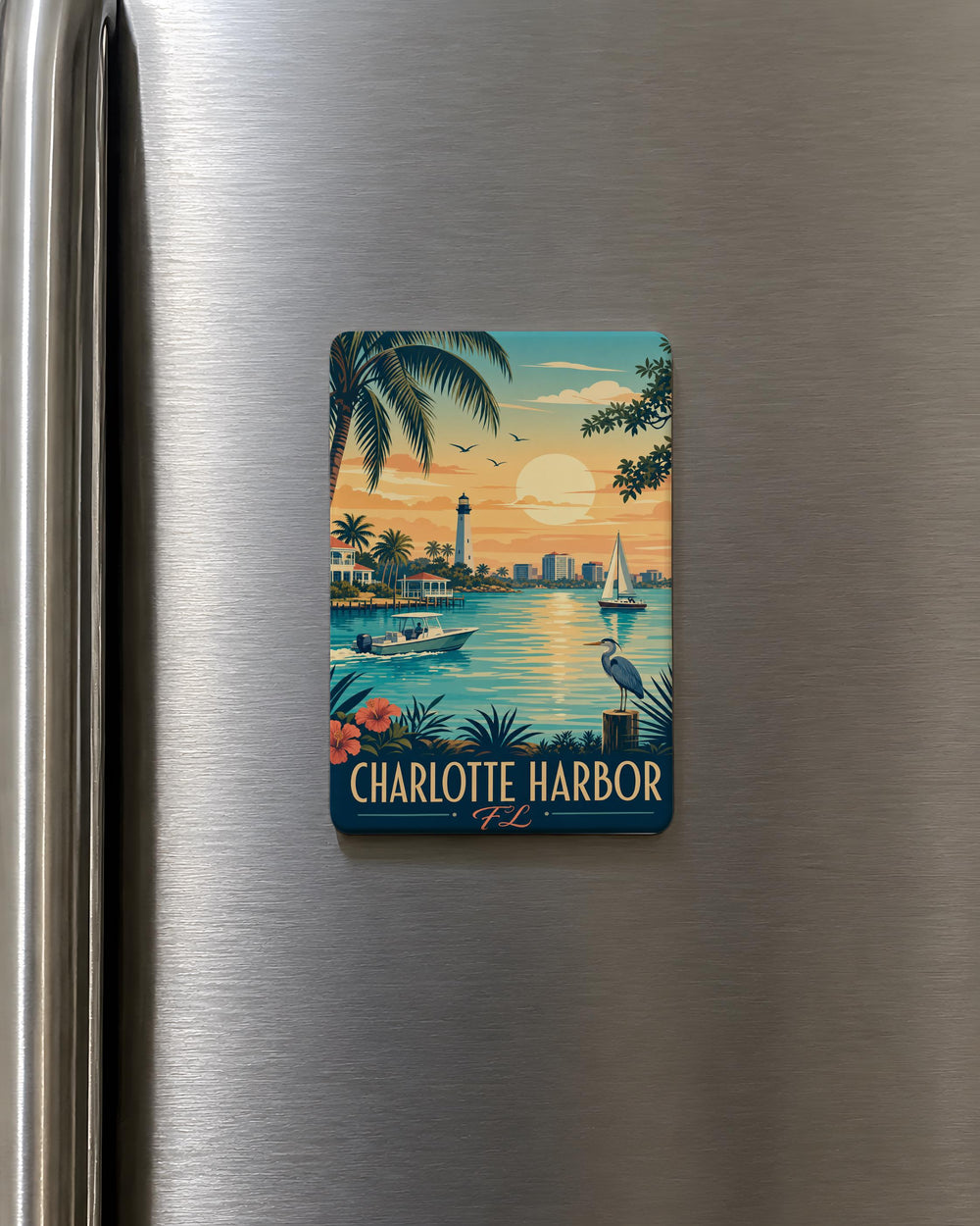 Charlotte Harbor Florida Fridge Magnet, Charlotte Harbor FL Souvenir Magnet, Coastal Harbor Travel Gift, Waterfront Keepsake Magnet