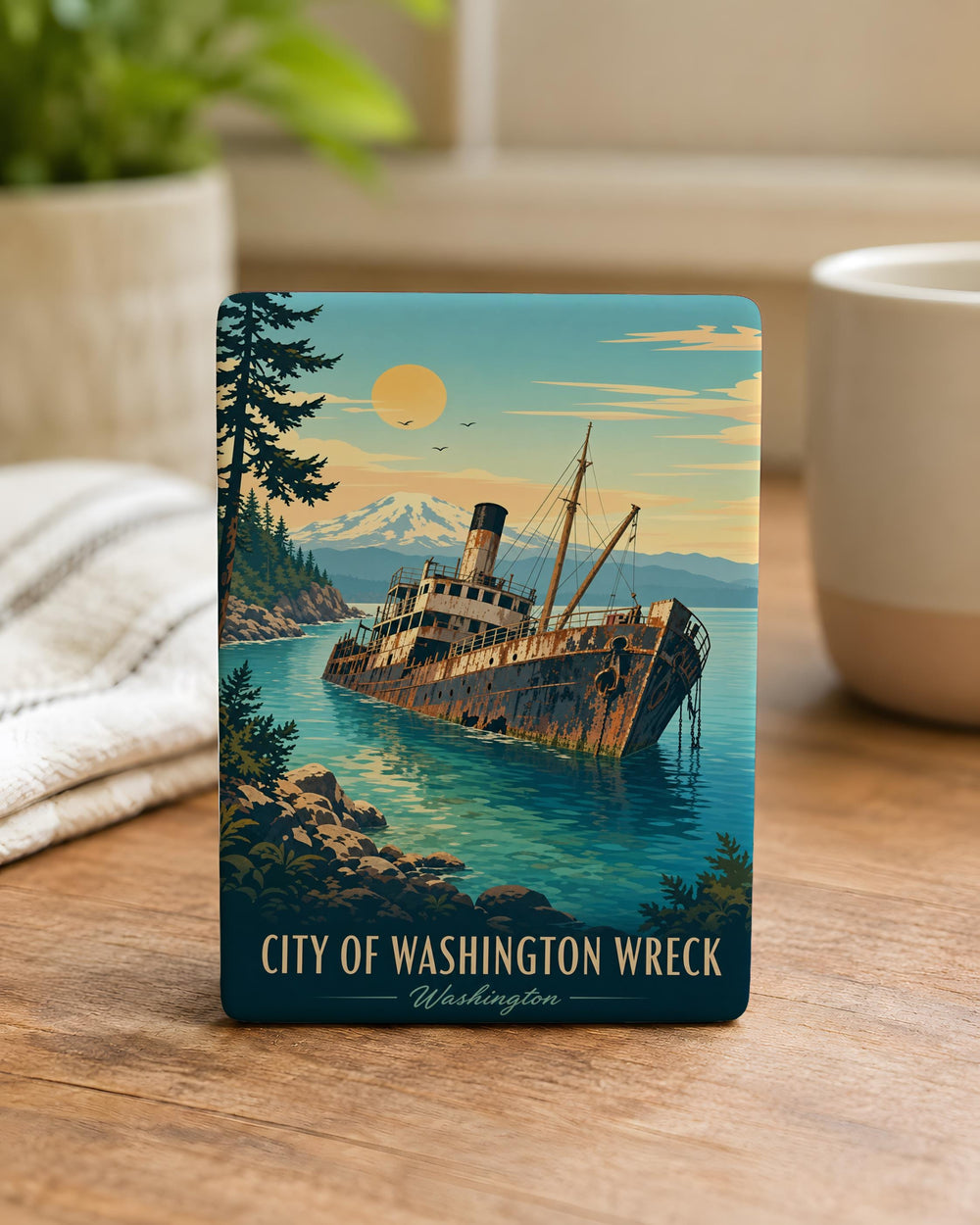 City of Washington Shipwreck Fridge Magnet, Historic Maritime Wreck Souvenir, Nautical Shipwreck Keepsake Magnet