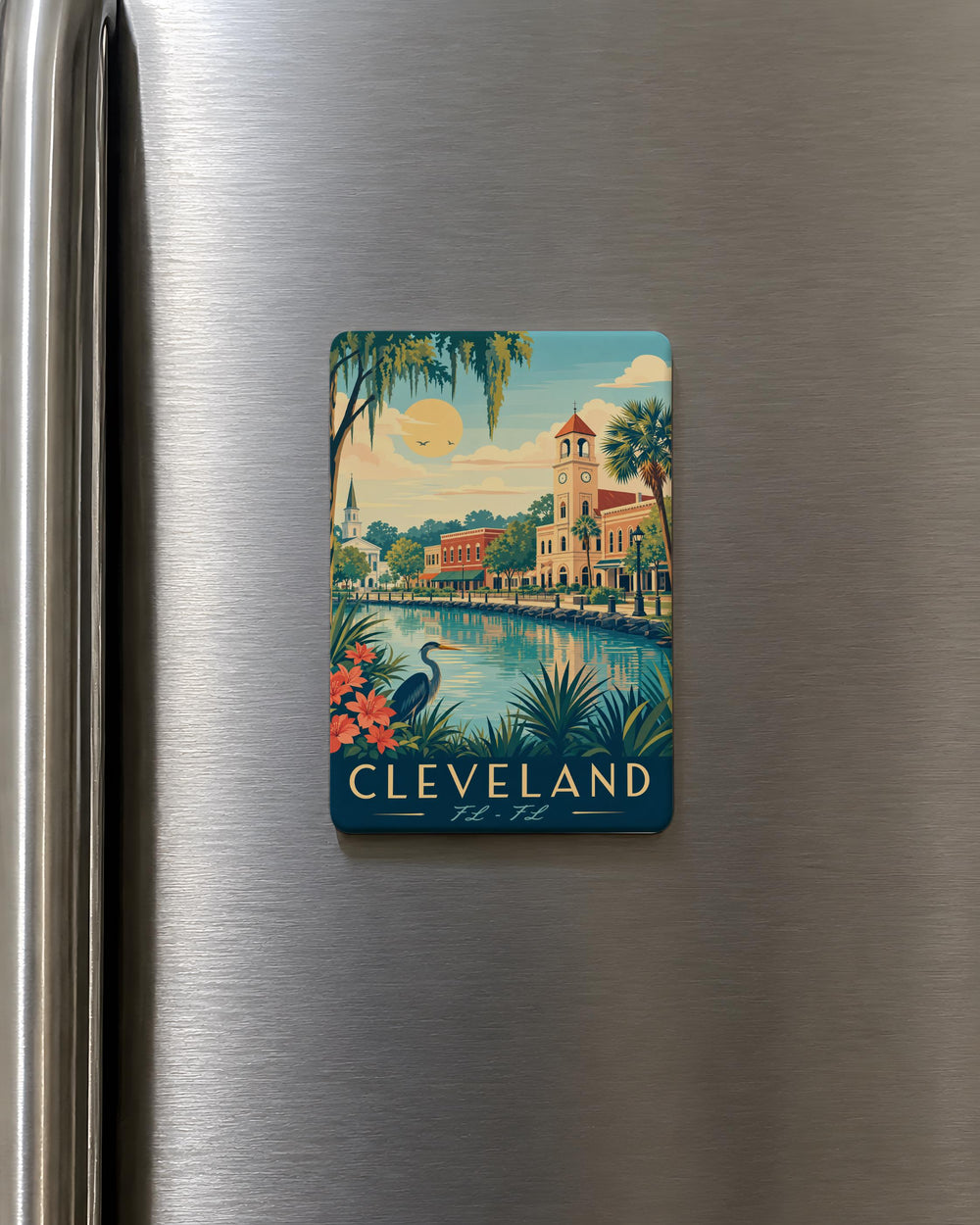 Cleveland Florida Fridge Magnet, Cleveland FL Souvenir Magnet, Florida Travel Gift, City Name Magnet, Refrigerator Magnet