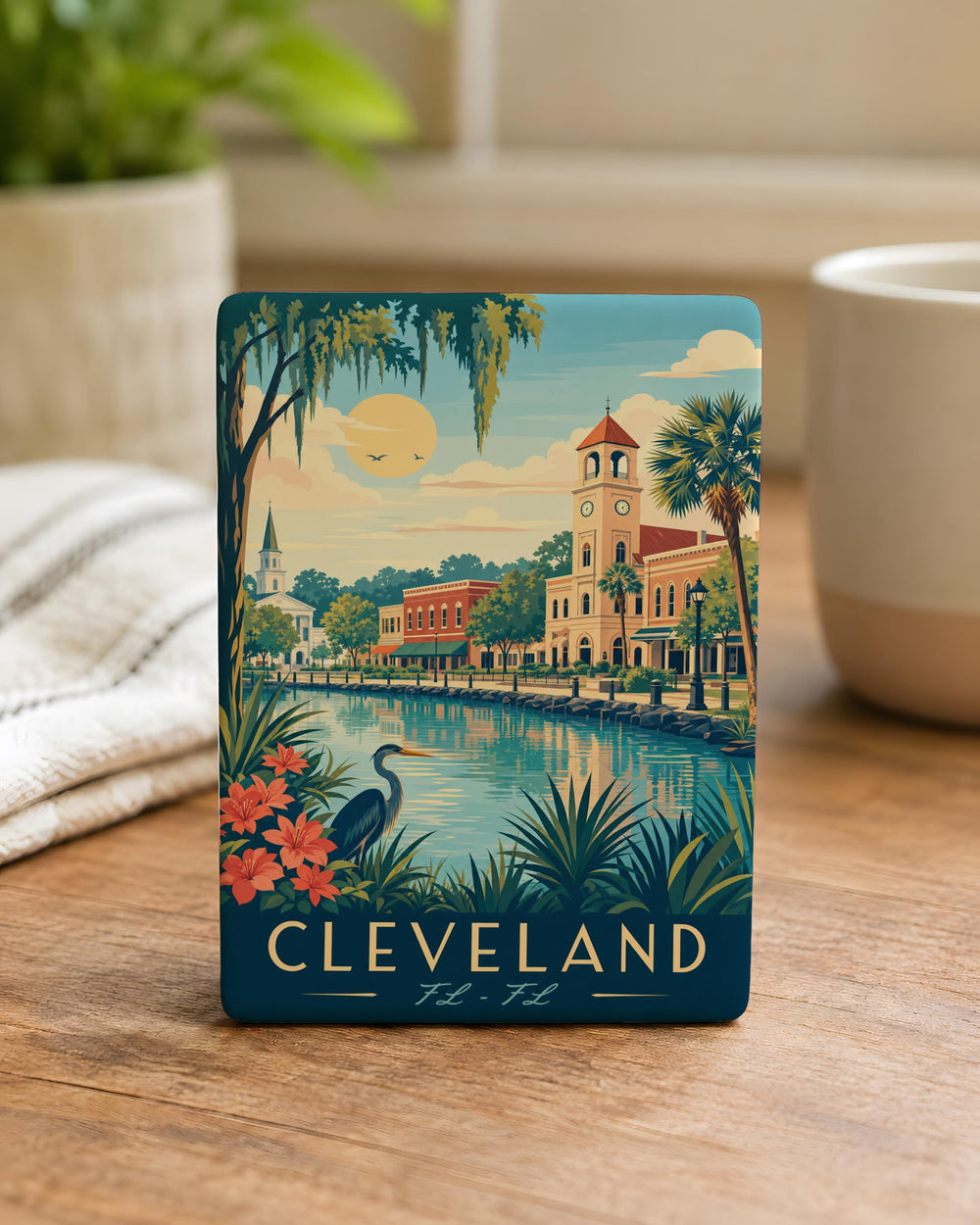 Cleveland Florida Fridge Magnet, Cleveland FL Souvenir Magnet, Florida Travel Gift, City Name Magnet, Refrigerator Magnet