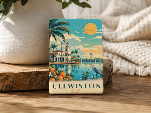 Clewiston FL Fridge Magnet, Clewiston Florida Souvenir Magnet, Lake Okeechobee Travel Keepsake Gift