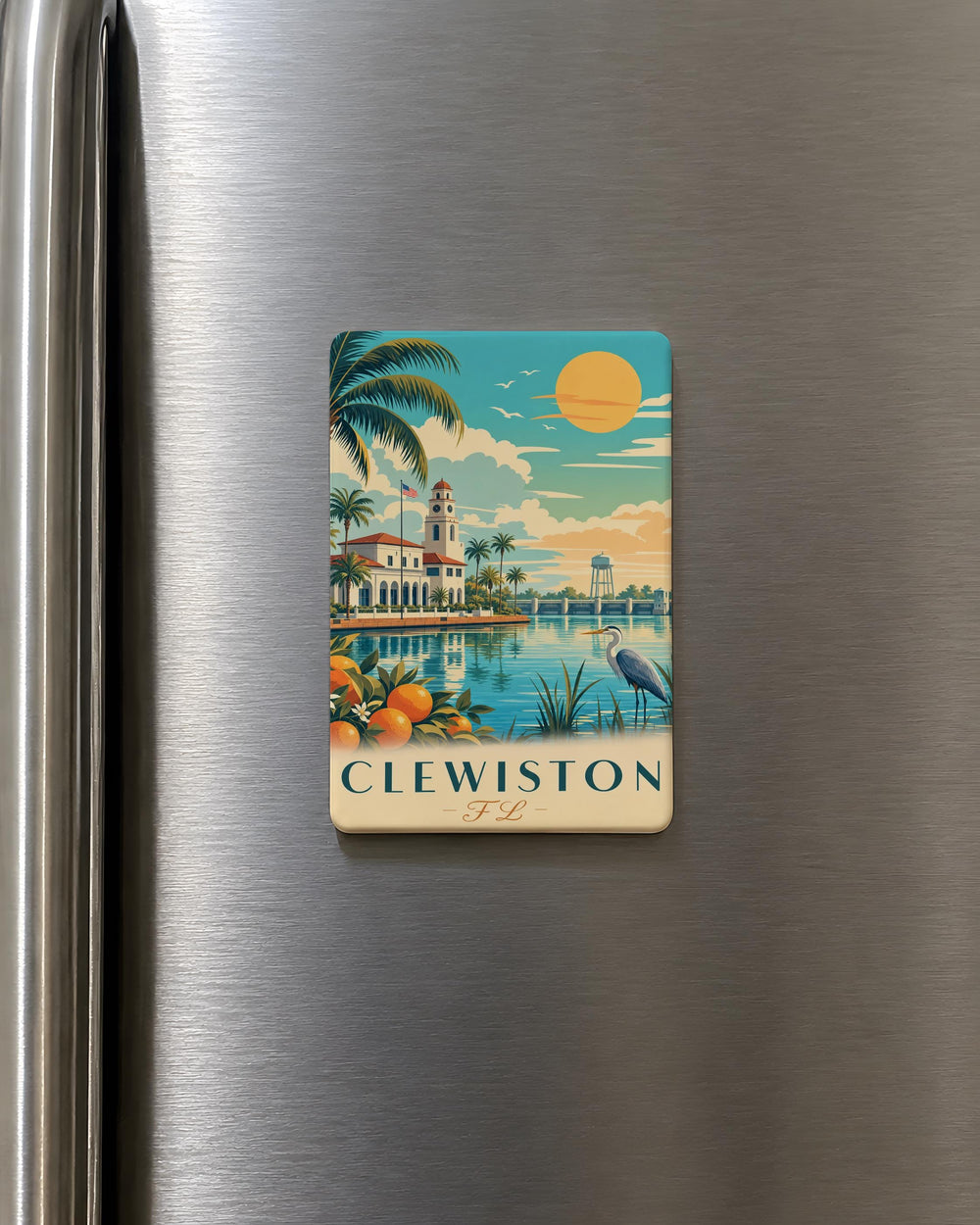 Clewiston FL Fridge Magnet, Clewiston Florida Souvenir Magnet, Lake Okeechobee Travel Keepsake Gift