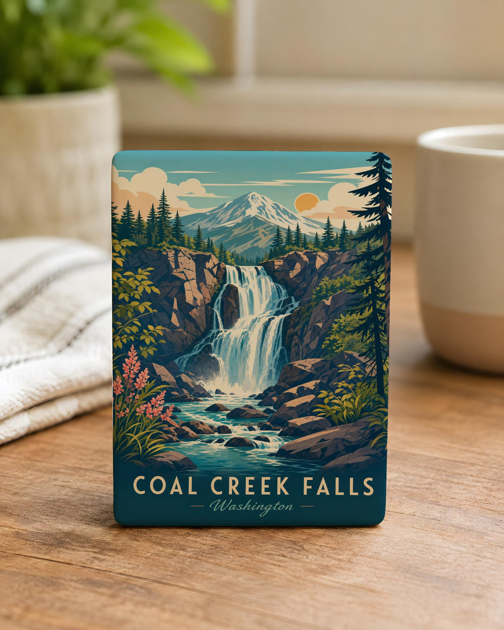 Coal Creek Falls Fridge Magnet, Waterfall Nature Souvenir, Hiking Trail Keepsake, Mountain Stream Landmark Magnet