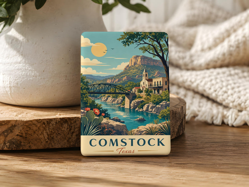 Comstock TX Fridge Magnet, Comstock Texas Souvenir Magnet, Comstock TX Travel Gift, Texas Town Keepsake Magnet