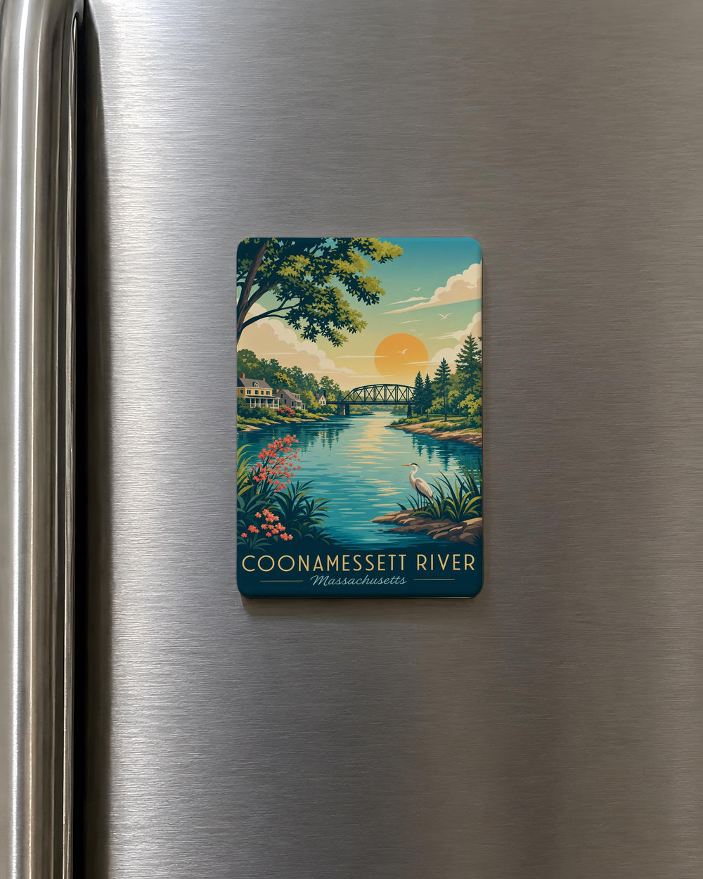 Coonamessett River Fridge Magnet, Coonamessett River Massachusetts Souvenir Magnet, River Landmark Travel Keepsake Magnet