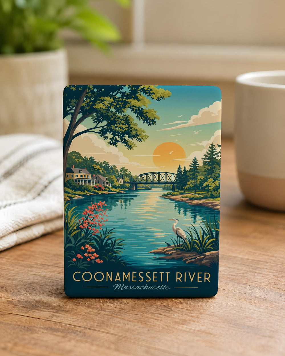 Coonamessett River Fridge Magnet, Coonamessett River Massachusetts Souvenir Magnet, River Landmark Travel Keepsake Magnet
