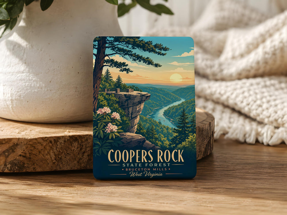 Coopers Rock State Forest Fridge Magnet, West Virginia Nature Landmark Souvenir, Scenic Forest Park Keepsake Magnet