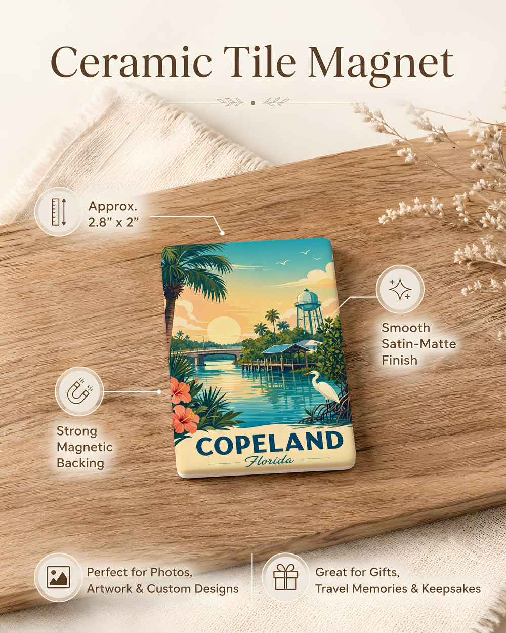 Copeland Florida Fridge Magnet, Copeland FL Souvenir Magnet, Everglades Town Travel Keepsake Magnet