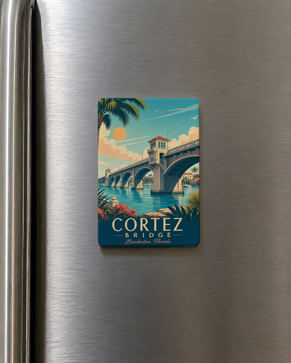 Cortez Bridge Fridge Magnet, Bridge Landmark Souvenir Magnet, Travel Keepsake Refrigerator Magnet
