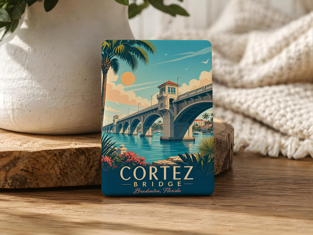 Cortez Bridge Fridge Magnet, Bridge Landmark Souvenir Magnet, Travel Keepsake Refrigerator Magnet