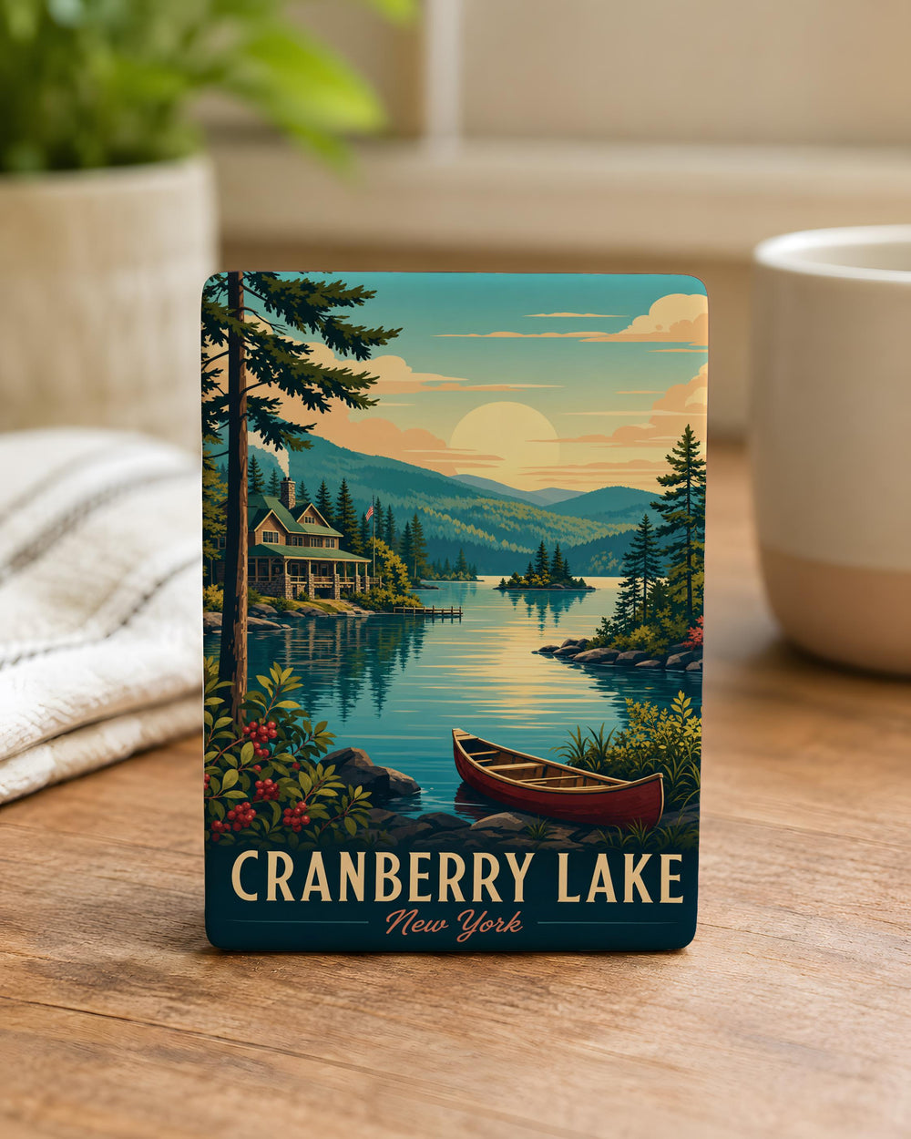 Cranberry Lake NY Fridge Magnet, Cranberry Lake New York Souvenir Magnet, Adirondacks Cranberry Lake Magnet