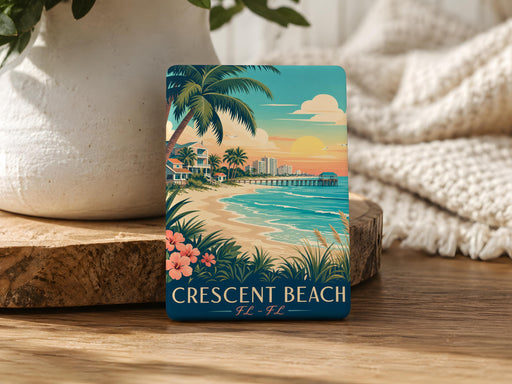 Crescent Beach Florida Fridge Magnet, Crescent Beach FL Souvenir Magnet, Beach Vacation Travel Keepsake Magnet