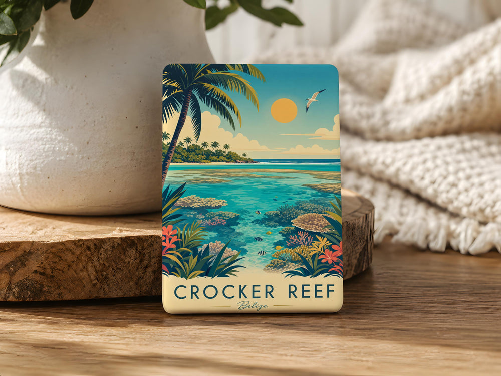 Crocker Reef Fridge Magnet, Coral Reef Ocean Scene Souvenir, Tropical Marine Life Decor Magnet
