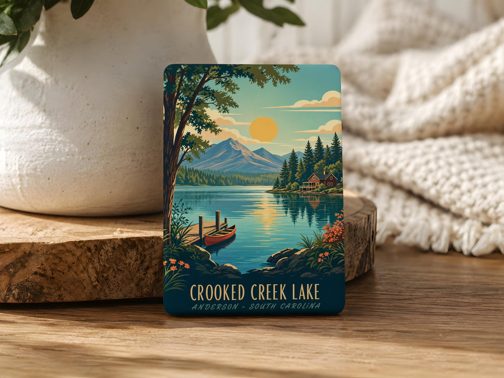 Crooked Creek Lake Fridge Magnet, Crooked Creek Lake Souvenir Magnet, Lake Destination Keepsake, Travel Gift