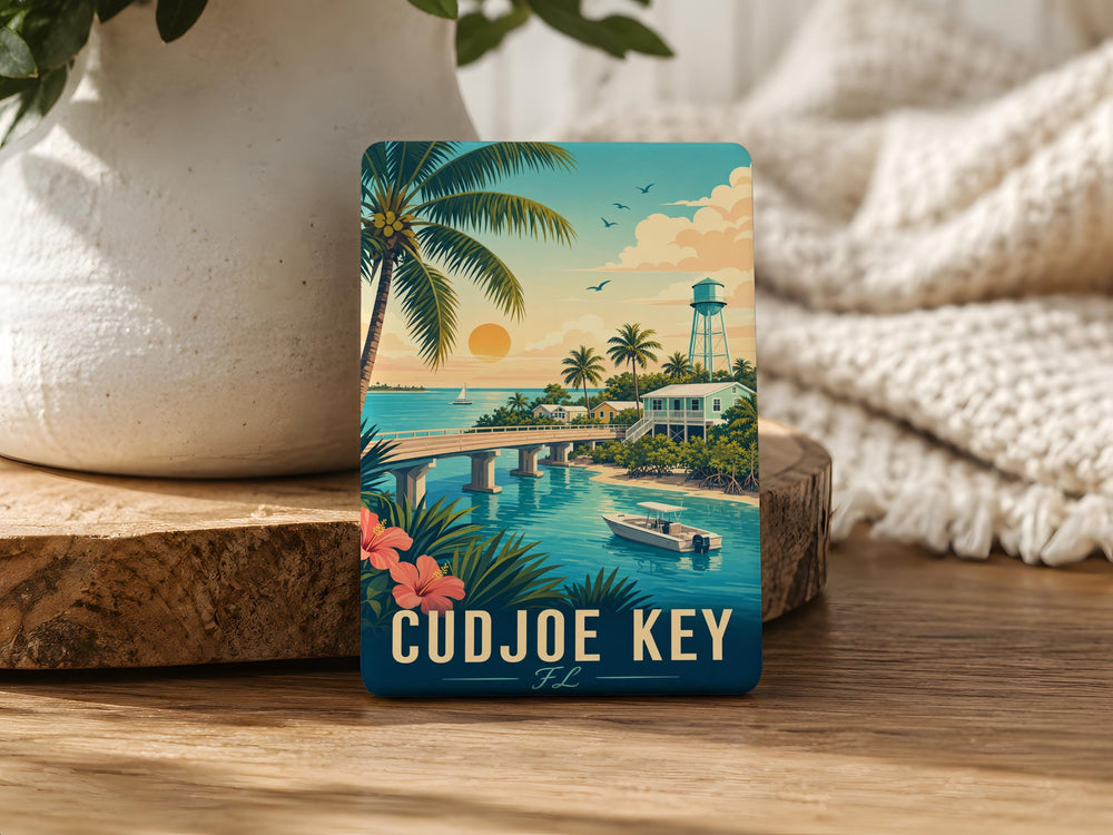 Cudjoe Key Florida Fridge Magnet, Cudjoe Key FL Souvenir Magnet, Florida Keys Travel Gift, Coastal Island Keepsake Magnet