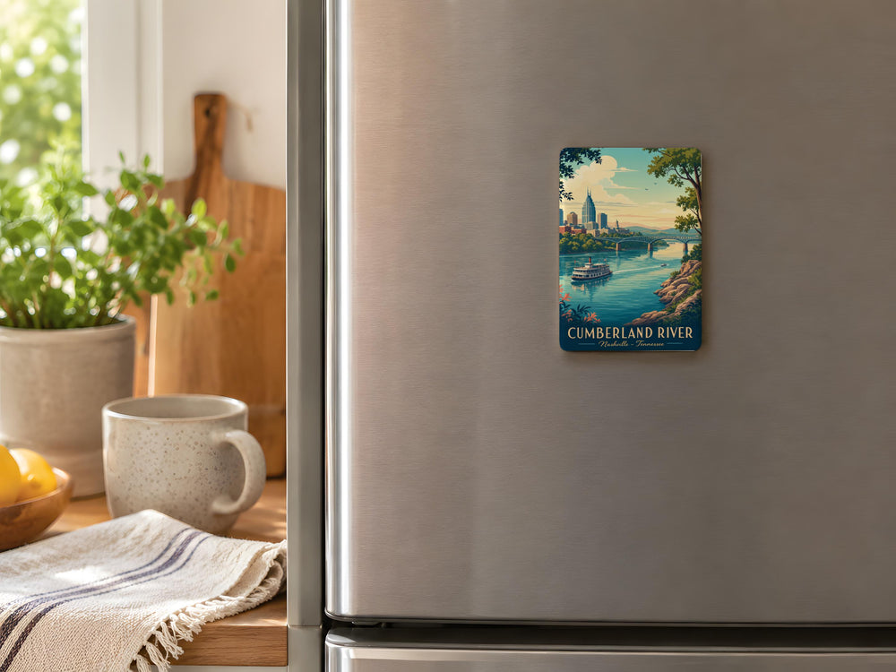Cumberland River Fridge Magnet, Tennessee River Landmark Souvenir, Cumberland River Gift for Travelers and Nature Lovers