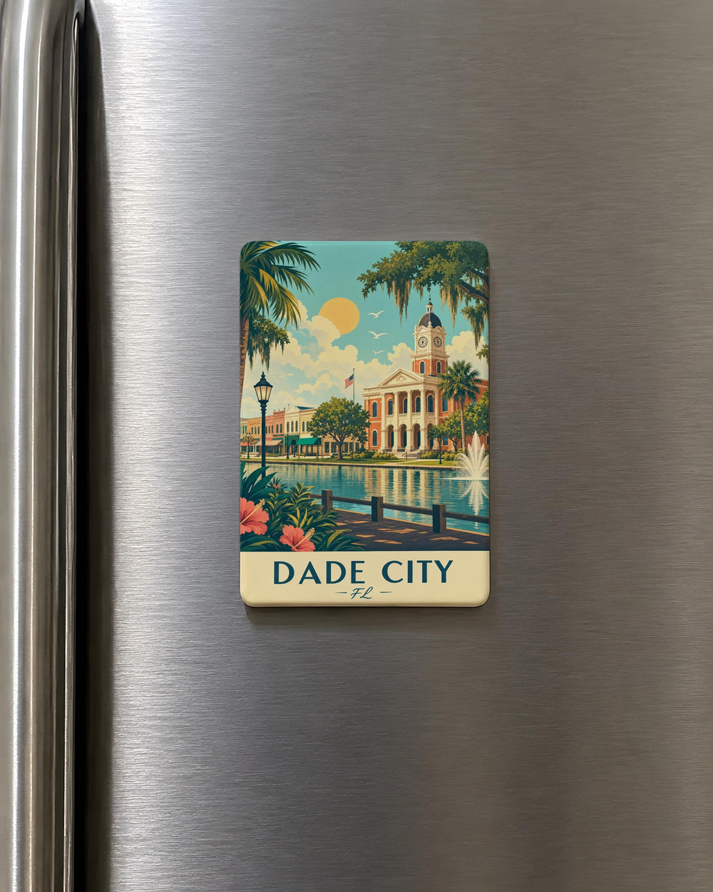 Dade City FL Fridge Magnet, Dade City Florida Souvenir Magnet, Pasco County Travel Gift, Hometown Keepsake Magnet