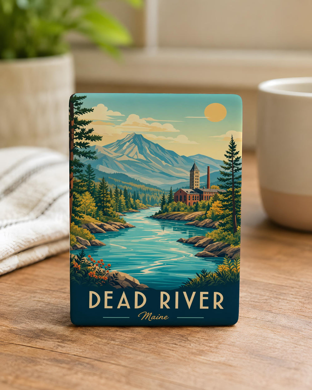 Dead River Fridge Magnet, Dead River Nature Scene Souvenir Magnet, River Landscape Refrigerator Magnet Gift