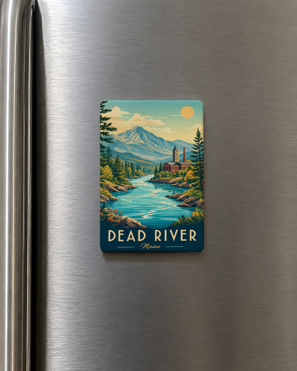 Dead River Fridge Magnet, Dead River Nature Scene Souvenir Magnet, River Landscape Refrigerator Magnet Gift