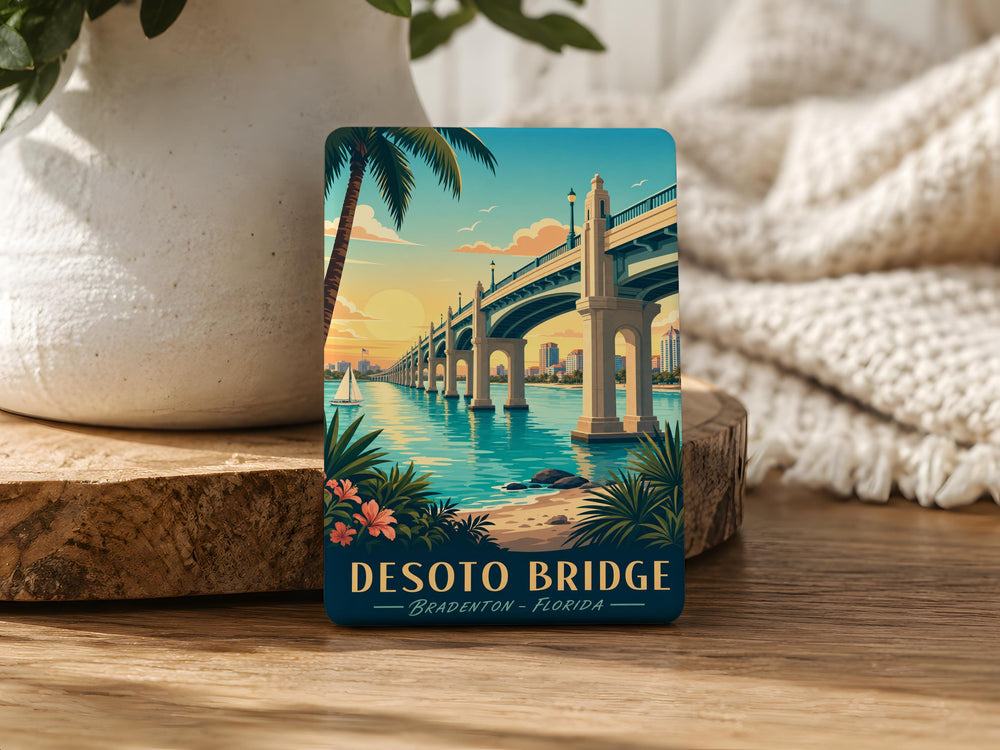 Desoto Bridge Fridge Magnet, DeSoto Bridge Souvenir, Bridge Landmark Magnet, Travel Keepsake Refrigerator Magnet