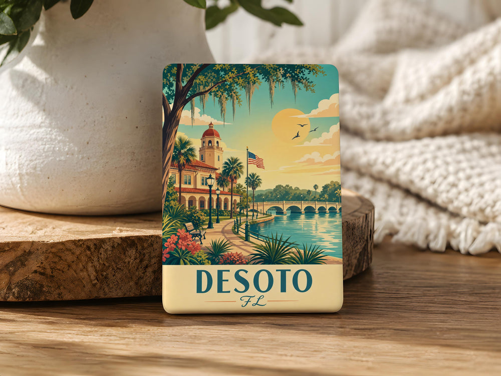 DeSoto Florida Fridge Magnet, DeSoto County FL Souvenir Magnet, Florida Travel Gift, DeSoto FL Keepsake Magnet