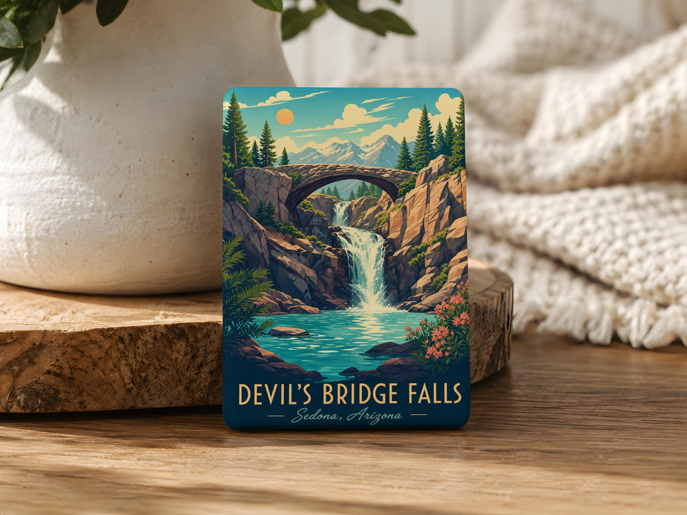 Devils Bridge Falls Fridge Magnet, Waterfall Landmark Souvenir, Nature Travel Keepsake Magnet