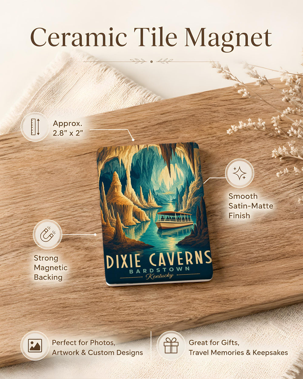 Dixie Caverns Fridge Magnet, Dixie Caverns Virginia Souvenir Magnet, Cavern & Cave Attraction Keepsake Gift