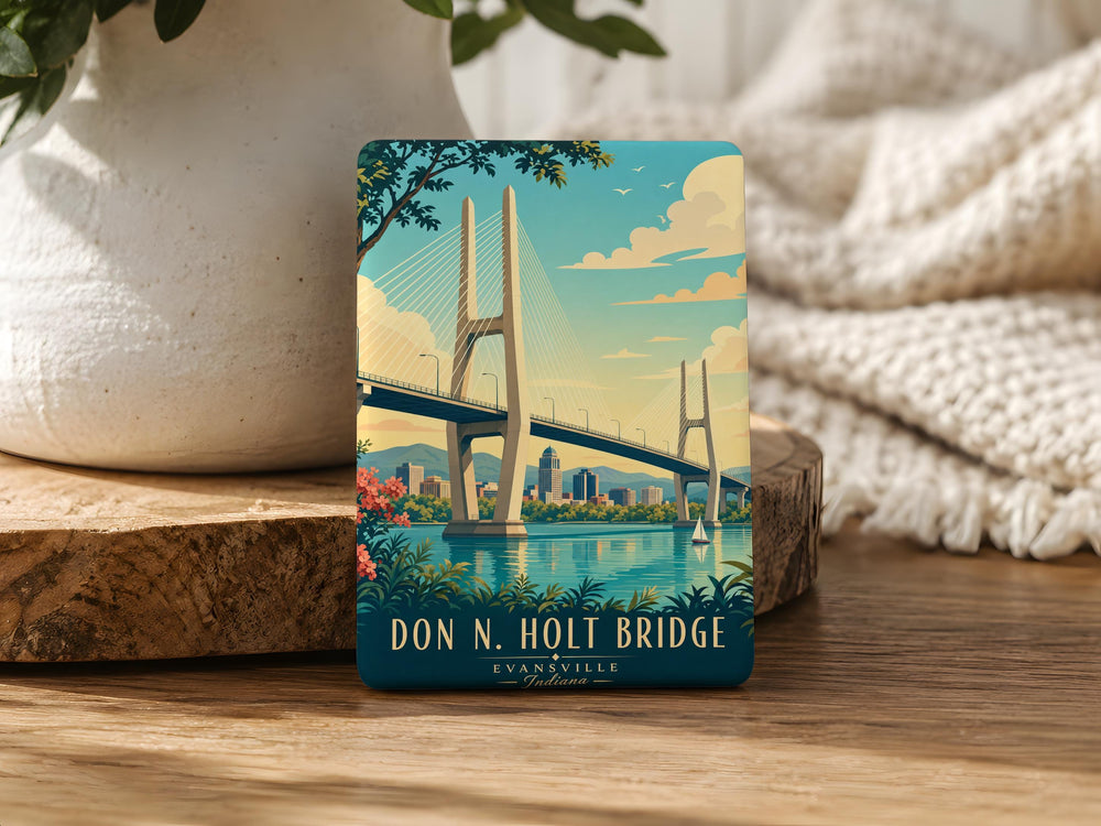 Don N Holt Bridge Fridge Magnet, Charleston SC Bridge Souvenir, South Carolina Landmark Magnet, Cooper River Bridge Gift