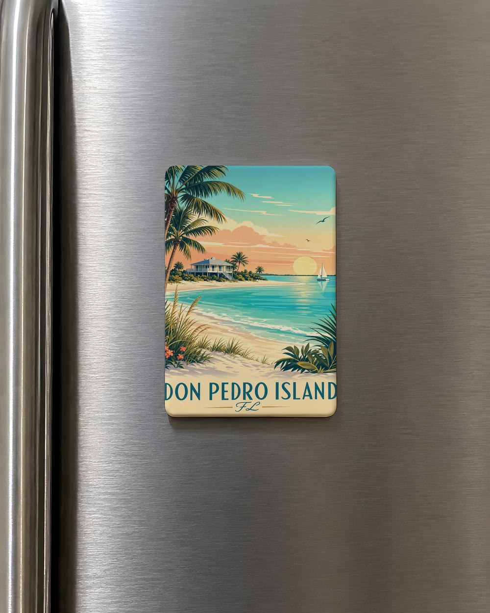 Don Pedro Island FL Fridge Magnet, Florida Island Souvenir Magnet, Don Pedro Island Keepsake Magnet