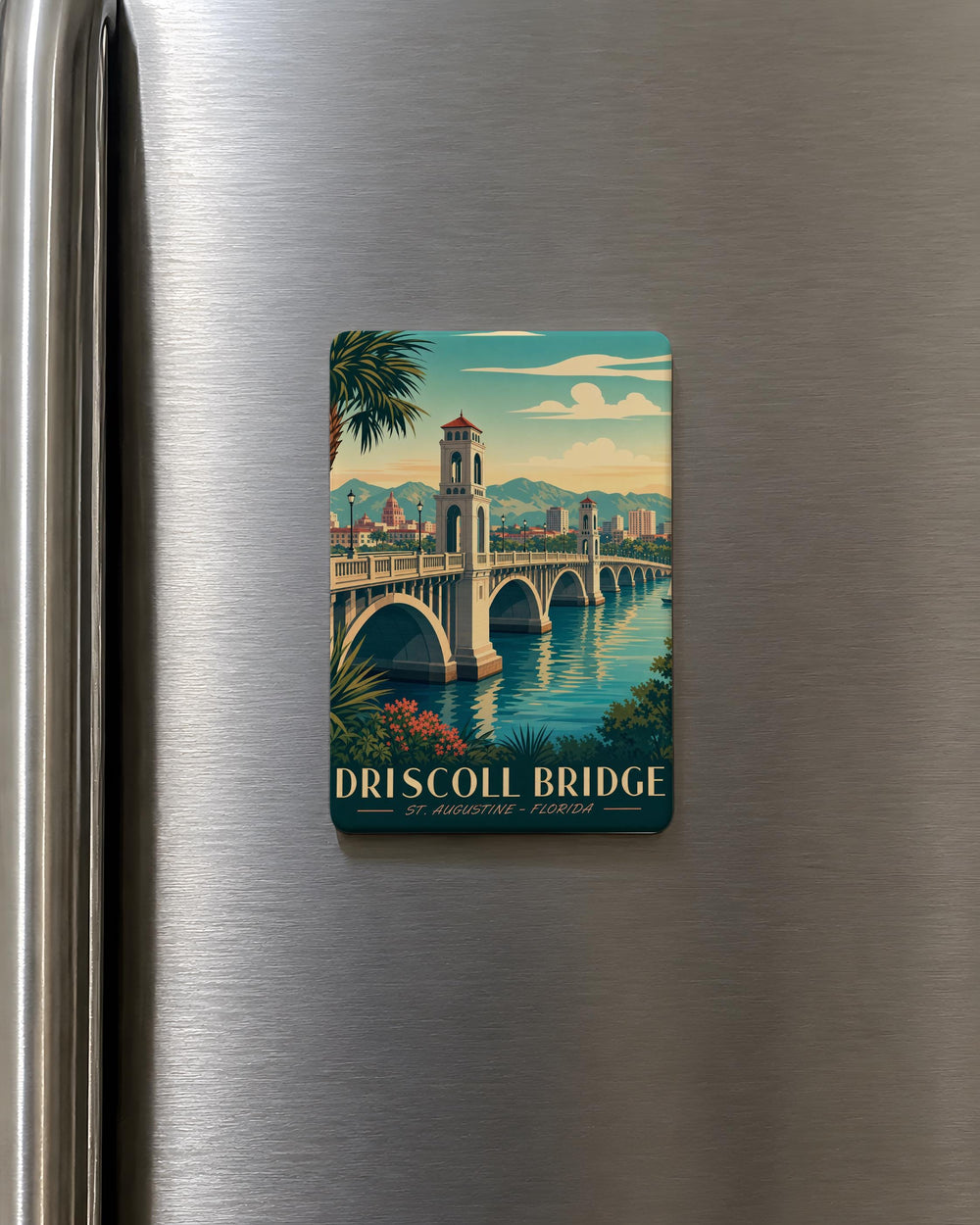 Driscoll Bridge Fridge Magnet, Bridge Landmark Souvenir Magnet, Scenic Bridge Travel Keepsake Magnet