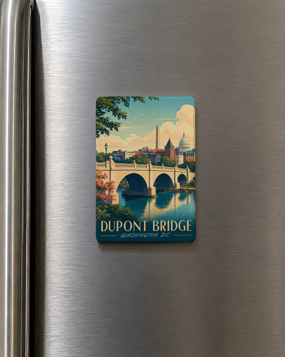 Dupont Bridge Fridge Magnet, Dupont Bridge Landmark Souvenir, Bridge Travel Keepsake Magnet, Dupont Bridge Gift