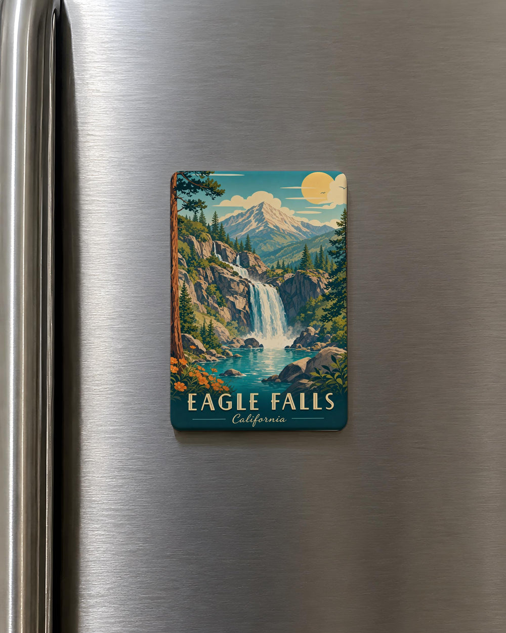 Eagle Falls California Fridge Magnet, Lake Tahoe Waterfall Souvenir Magnet, Sierra Nevada Travel Keepsake Magnet