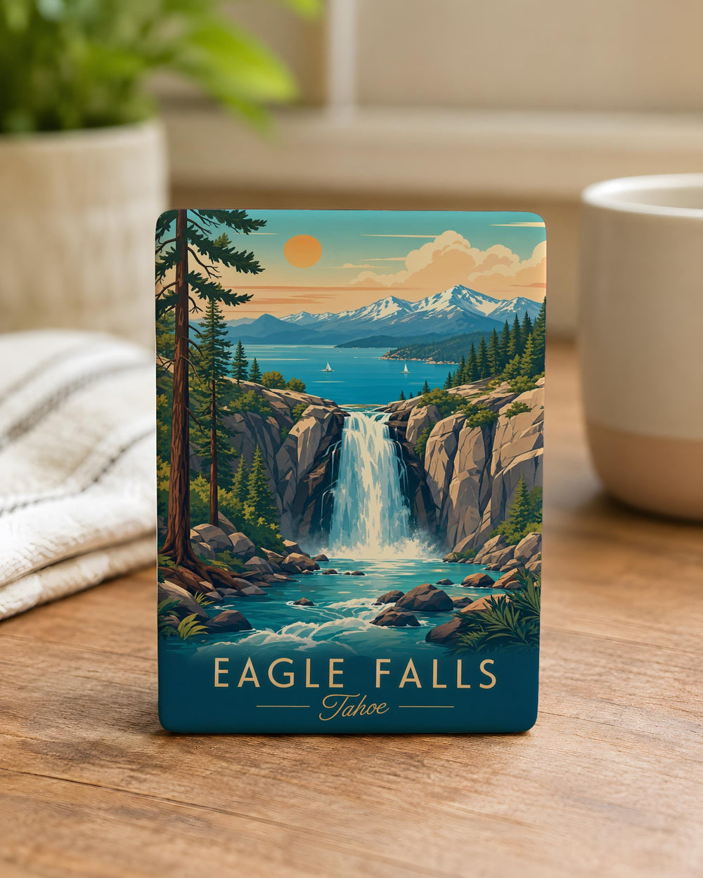 Eagle Falls Tahoe Fridge Magnet, Lake Tahoe Waterfall Souvenir Magnet, California Travel Keepsake Magnet