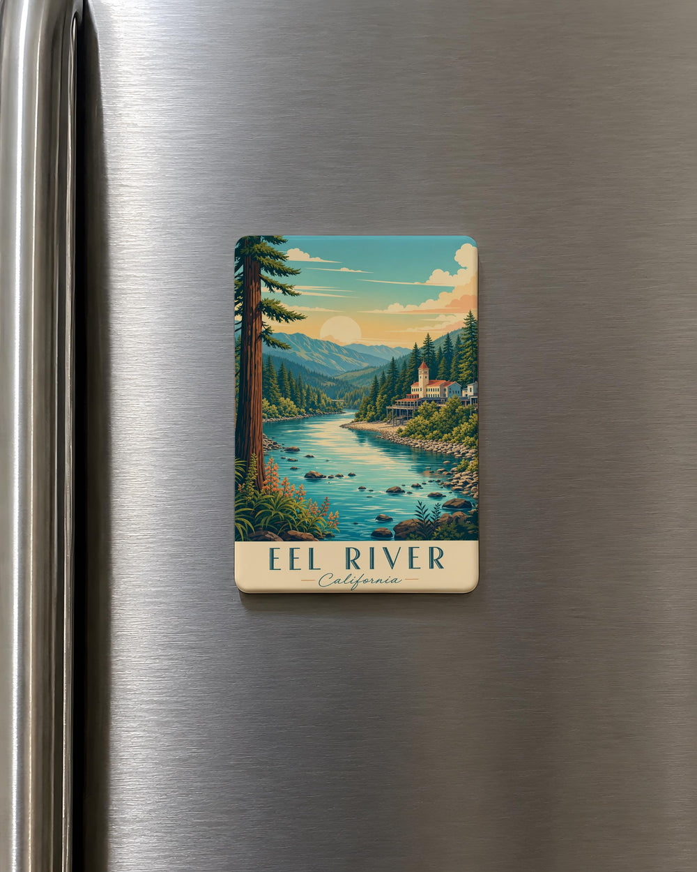 Eel River Fridge Magnet, Eel River Souvenir Magnet, River Nature Travel Gift, California Eel River Keepsake Magnet