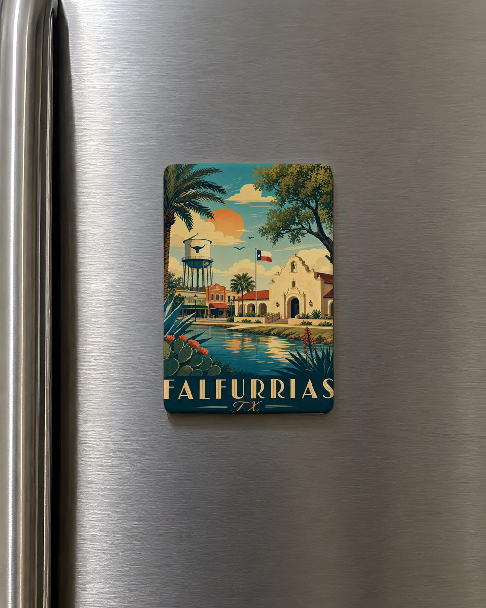 Falfurrias TX Fridge Magnet, Texas Town Souvenir Magnet, Falfurrias Texas Travel Gift, South Texas Keepsake Magnet