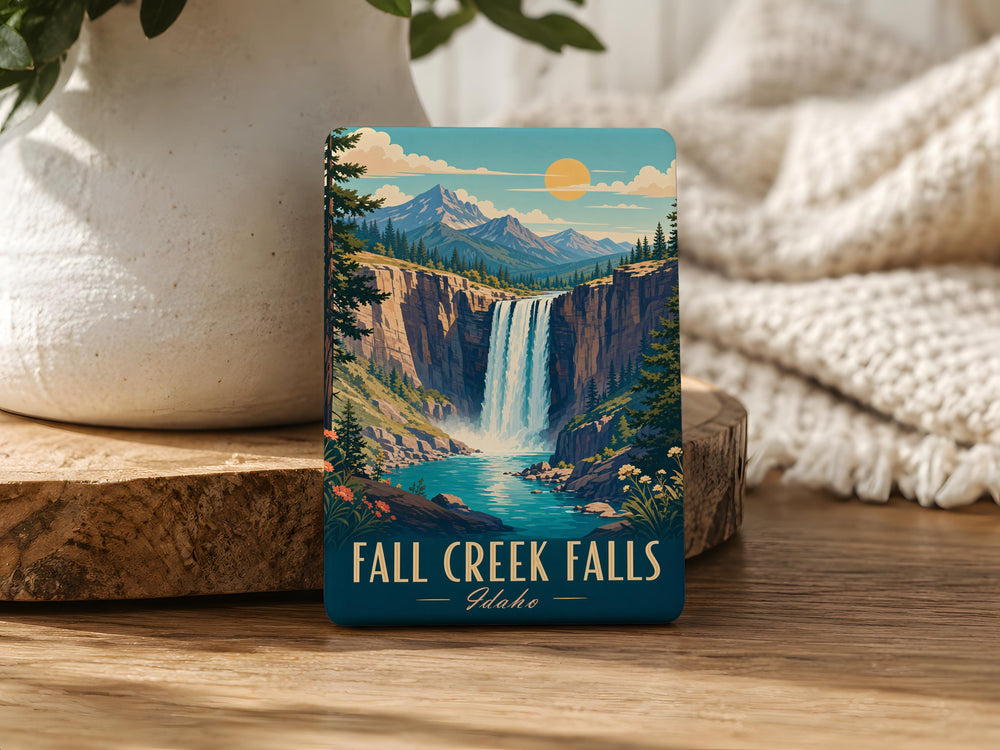 Fall Creek Falls Idaho Fridge Magnet, Waterfall Landscape Souvenir Magnet, Idaho Travel Keepsake Magnet