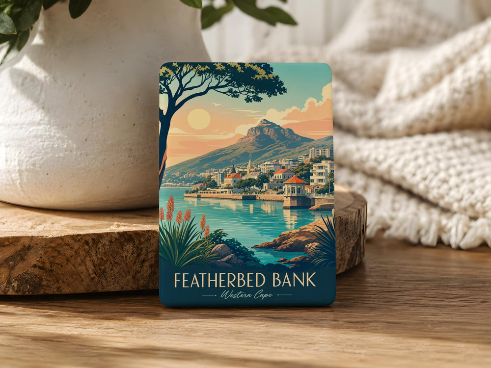 Featherbed Bank Fridge Magnet, Featherbed Bank Landmark Souvenir Magnet, Coastal Bank Nature Scene Refrigerator Magnet
