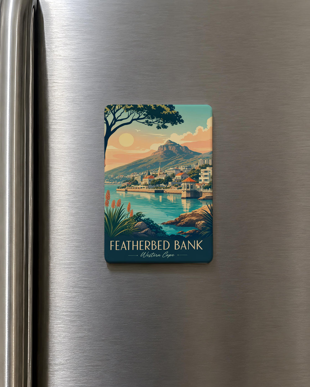 Featherbed Bank Fridge Magnet, Featherbed Bank Landmark Souvenir Magnet, Coastal Bank Nature Scene Refrigerator Magnet