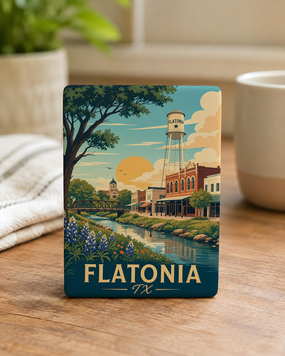 Flatonia TX Fridge Magnet, Flatonia Texas Souvenir Magnet, Small Town Texas Travel Keepsake Magnet