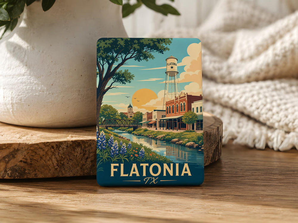 Flatonia TX Fridge Magnet, Flatonia Texas Souvenir Magnet, Small Town Texas Travel Keepsake Magnet