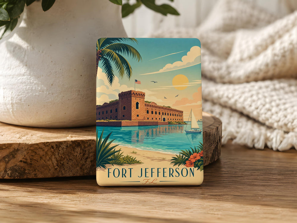 Fort Jefferson Florida Fridge Magnet, Dry Tortugas National Park Souvenir, Historic Coastal Fort Travel Keepsake Gift