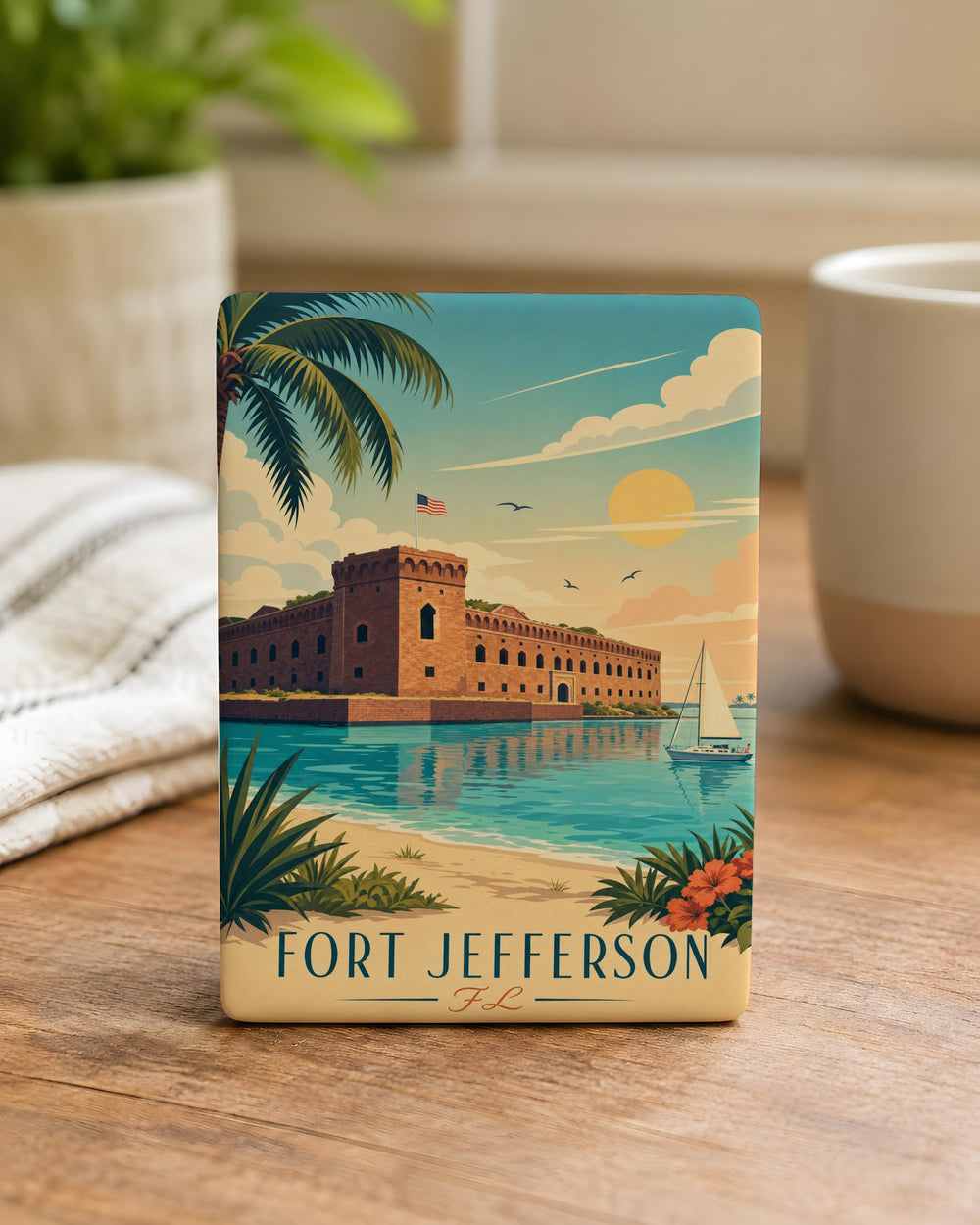 Fort Jefferson Florida Fridge Magnet, Dry Tortugas National Park Souvenir, Historic Coastal Fort Travel Keepsake Gift