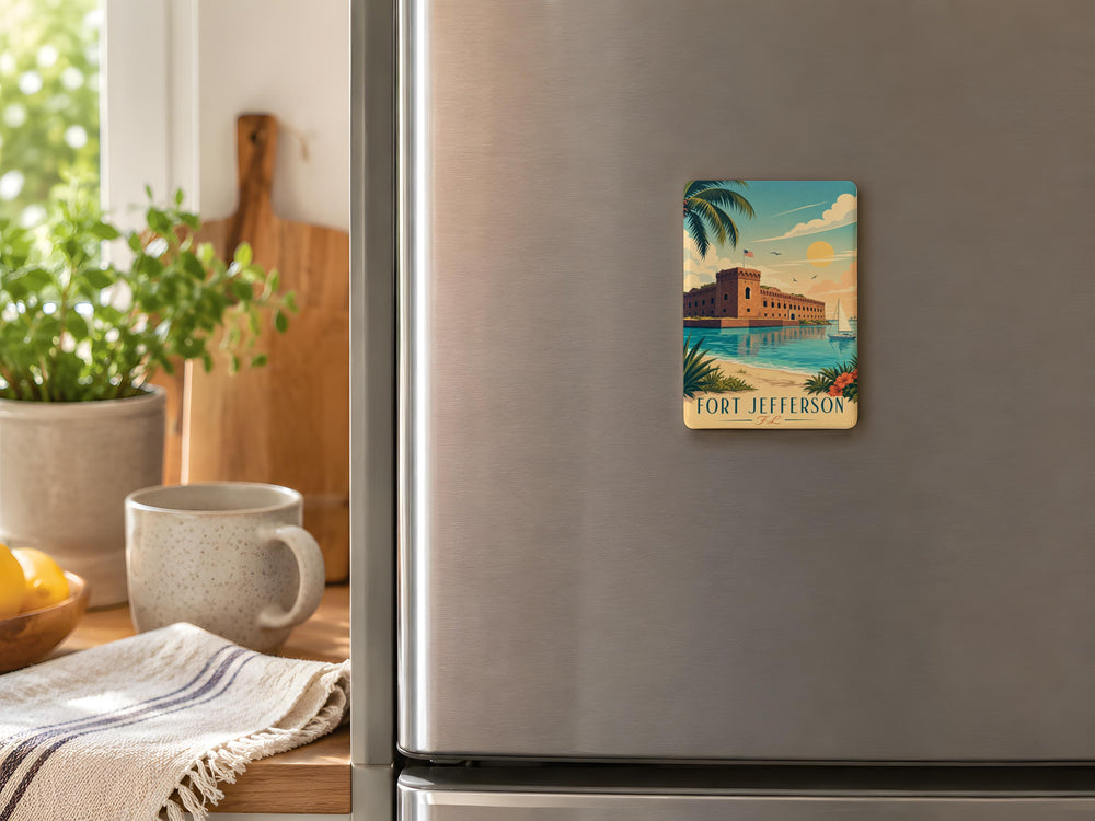 Fort Jefferson Florida Fridge Magnet, Dry Tortugas National Park Souvenir, Historic Coastal Fort Travel Keepsake Gift