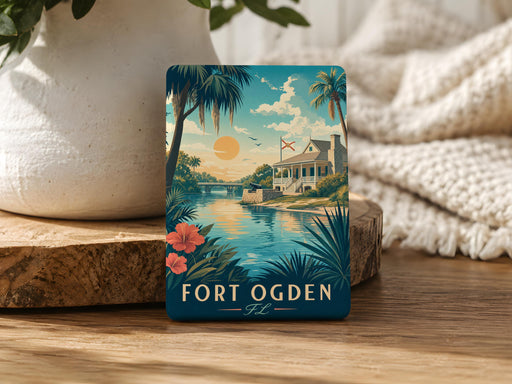Fort Ogden FL Fridge Magnet, Florida Town Souvenir Magnet, Fort Ogden Florida Travel Gift, Local Landmark Keepsake Magnet