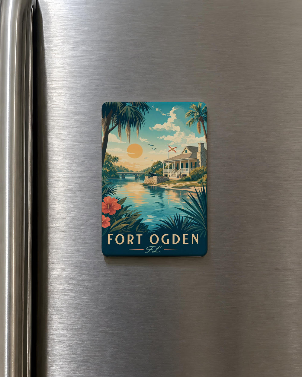 Fort Ogden FL Fridge Magnet, Florida Town Souvenir Magnet, Fort Ogden Florida Travel Gift, Local Landmark Keepsake Magnet