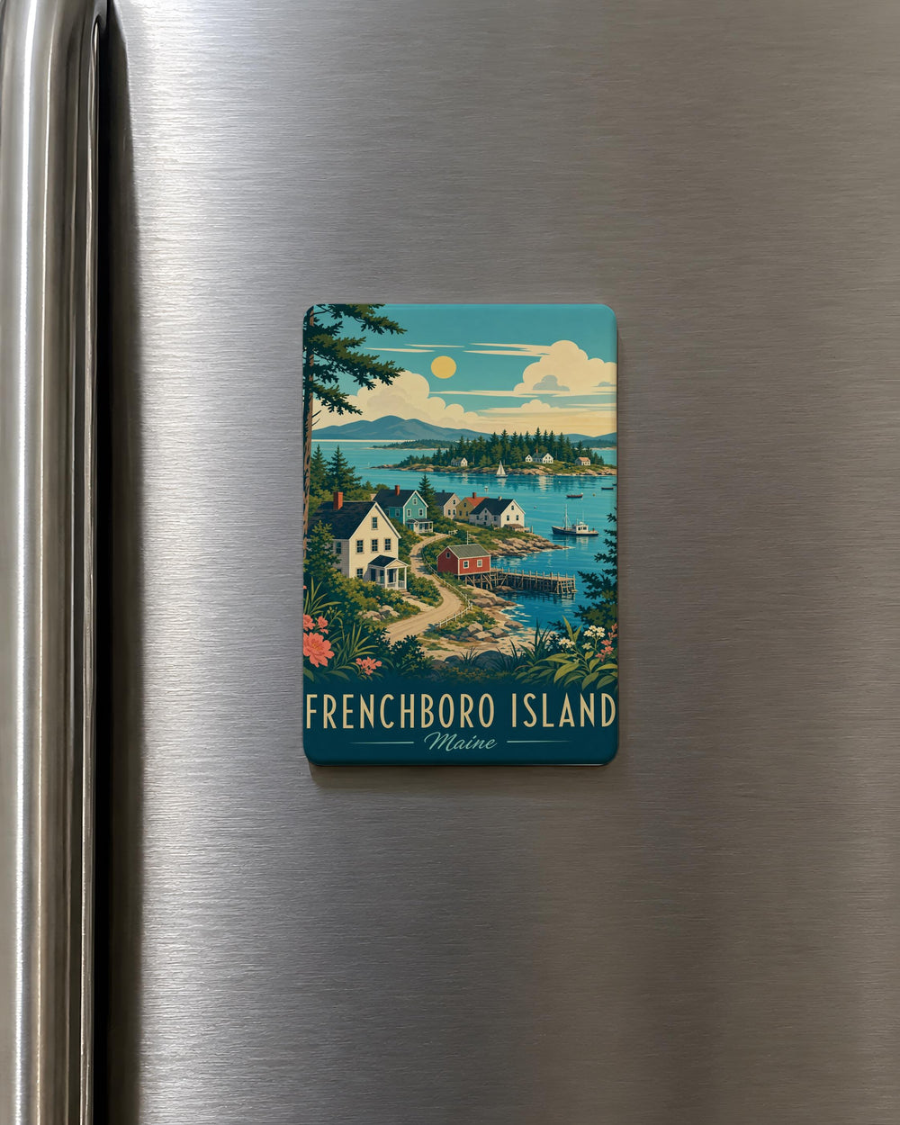 Frenchboro Island Fridge Magnet, Maine Coastal Island Souvenir, Acadia Area Travel Keepsake, Vacation Gift