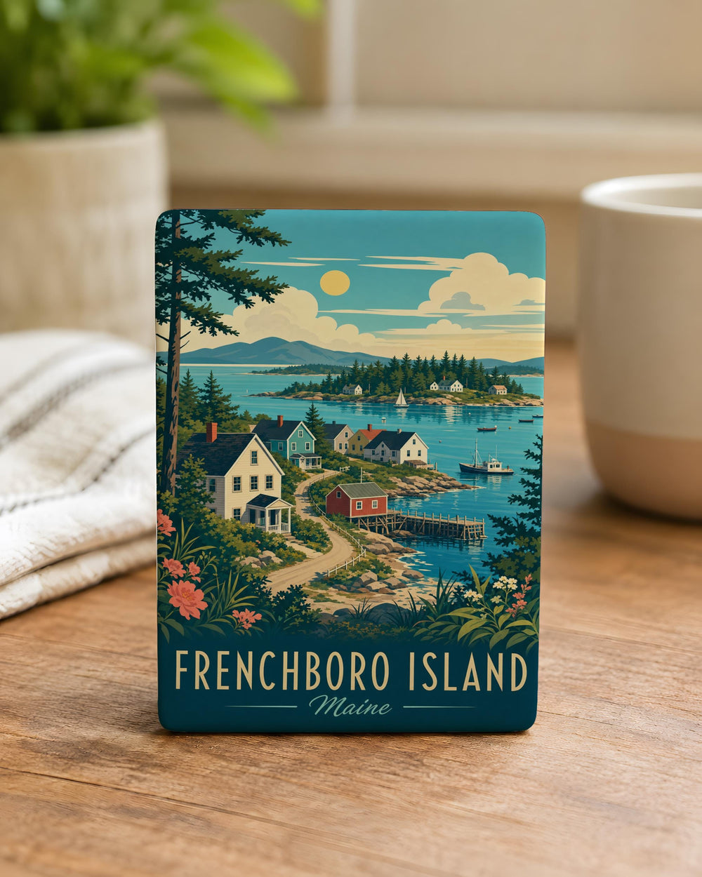 Frenchboro Island Fridge Magnet, Maine Coastal Island Souvenir, Acadia Area Travel Keepsake, Vacation Gift
